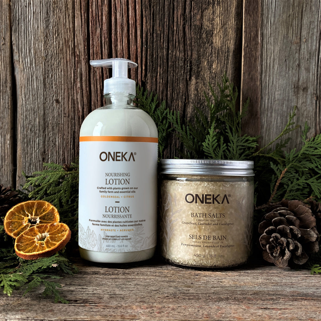 Bath Salts and Goldenseal &amp; Citrus Nourishing Body Lotion Duo