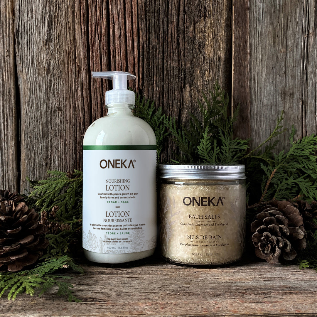 Bath Salts and Cedar and Sage Nourishing Body Lotion Duo